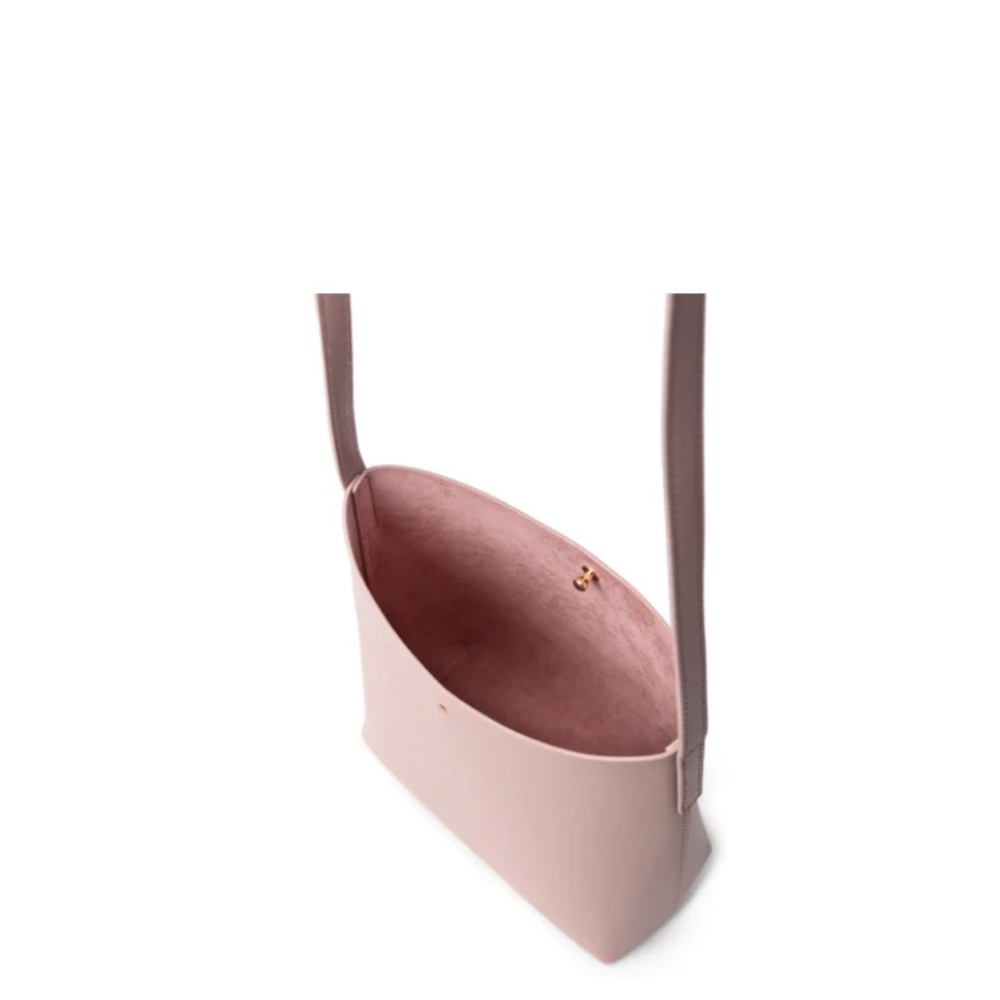 SAMARA Medium Off the Shoulder Bucket Crossbody Bag Pink Peony Vegan Leather - Picture 3 of 14
